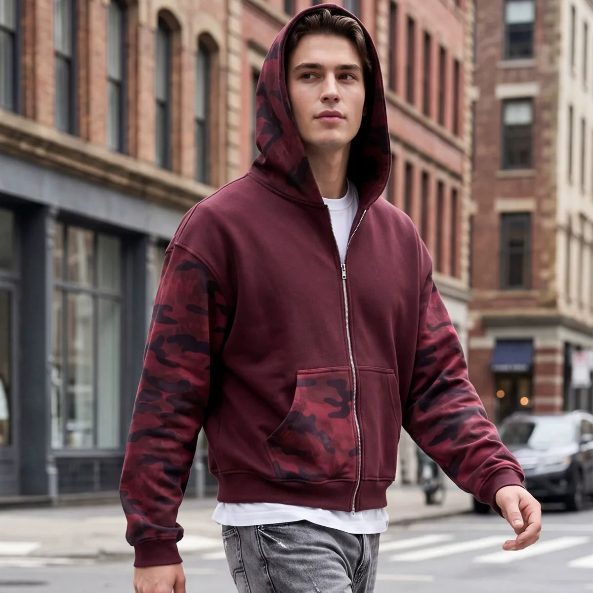 Camo Zip Hoodie