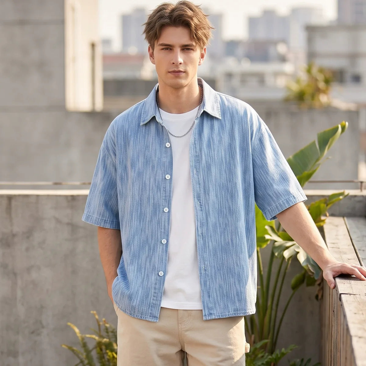 Washed Boxy Denim Shirt