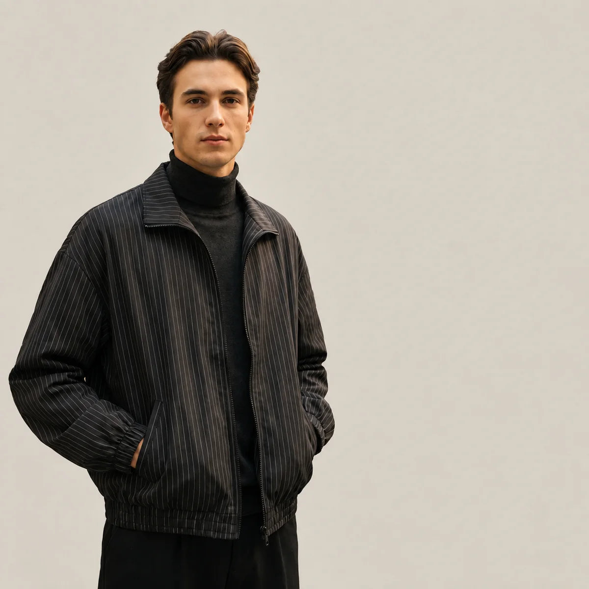 Fine-Stripe Track Jacket