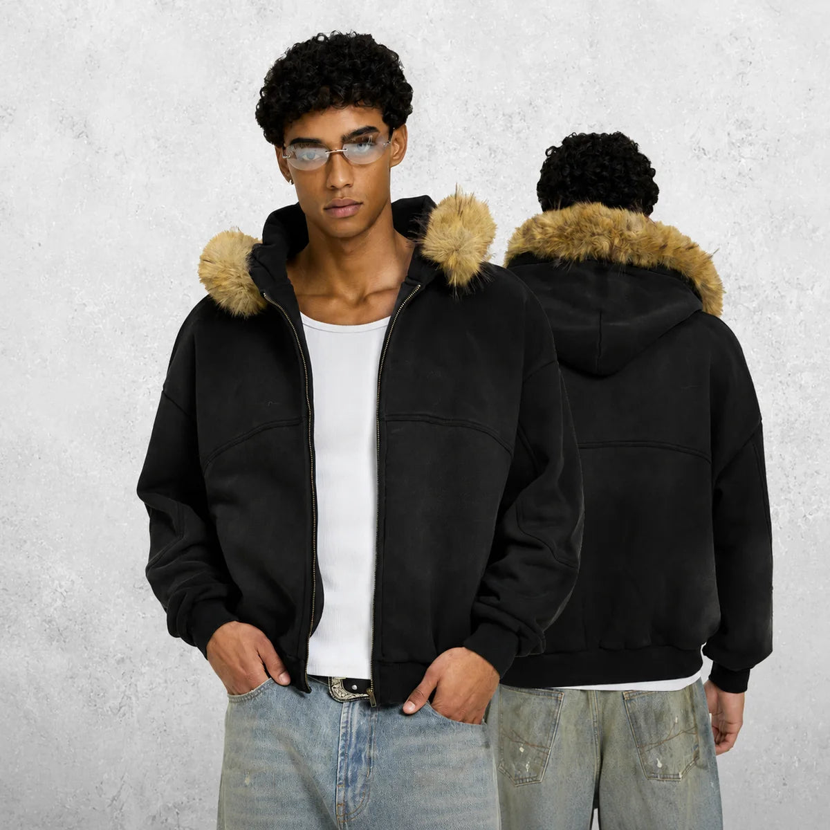 Collar Zip Hoodie
